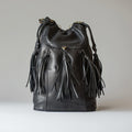 "Black Tassel Bucket Bag"